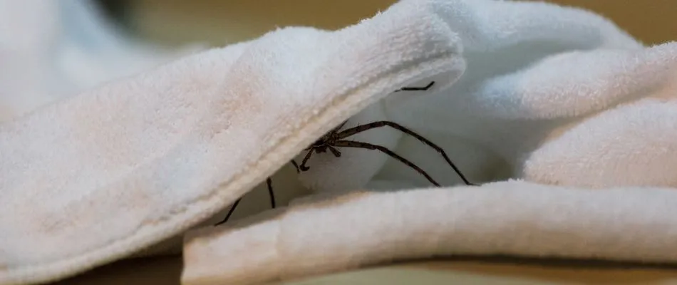 Spider hiding in laundry | Yard Boss Blog